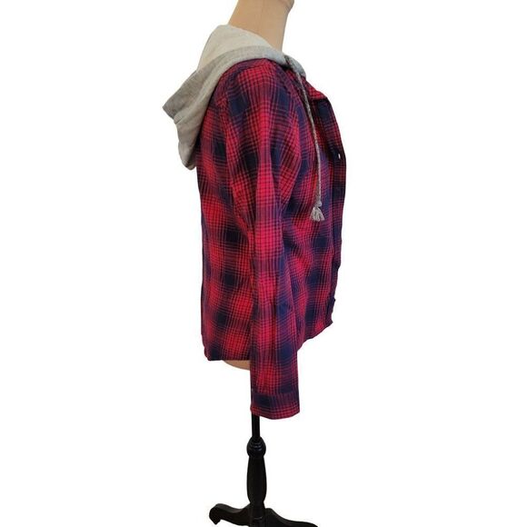 NFL Juniors Collection Medium Flannel Hoodie Patriots - Picture 2 of 7